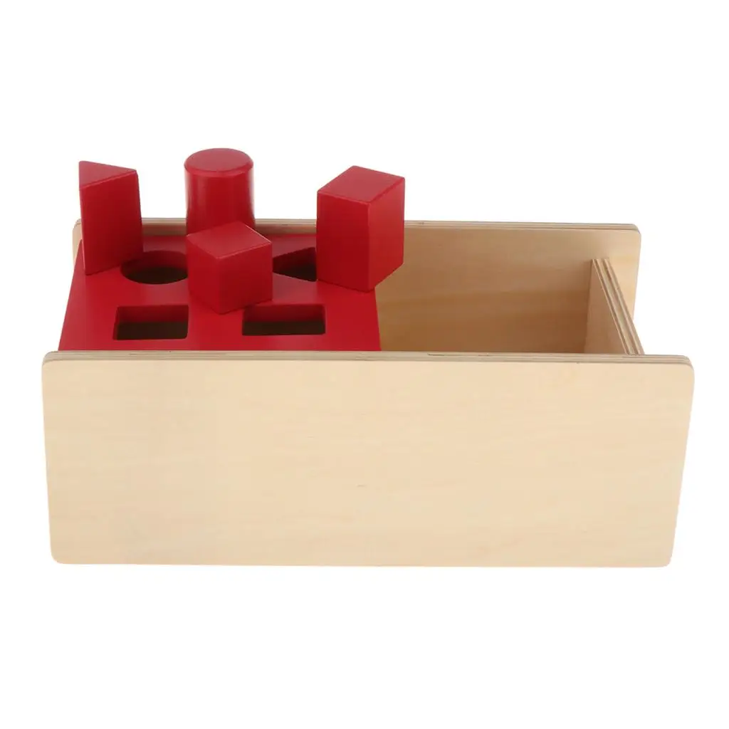 Kids Puzzle Wooden Geometry Matching Box Montessori Educational Toy for Children Learning Math Skills