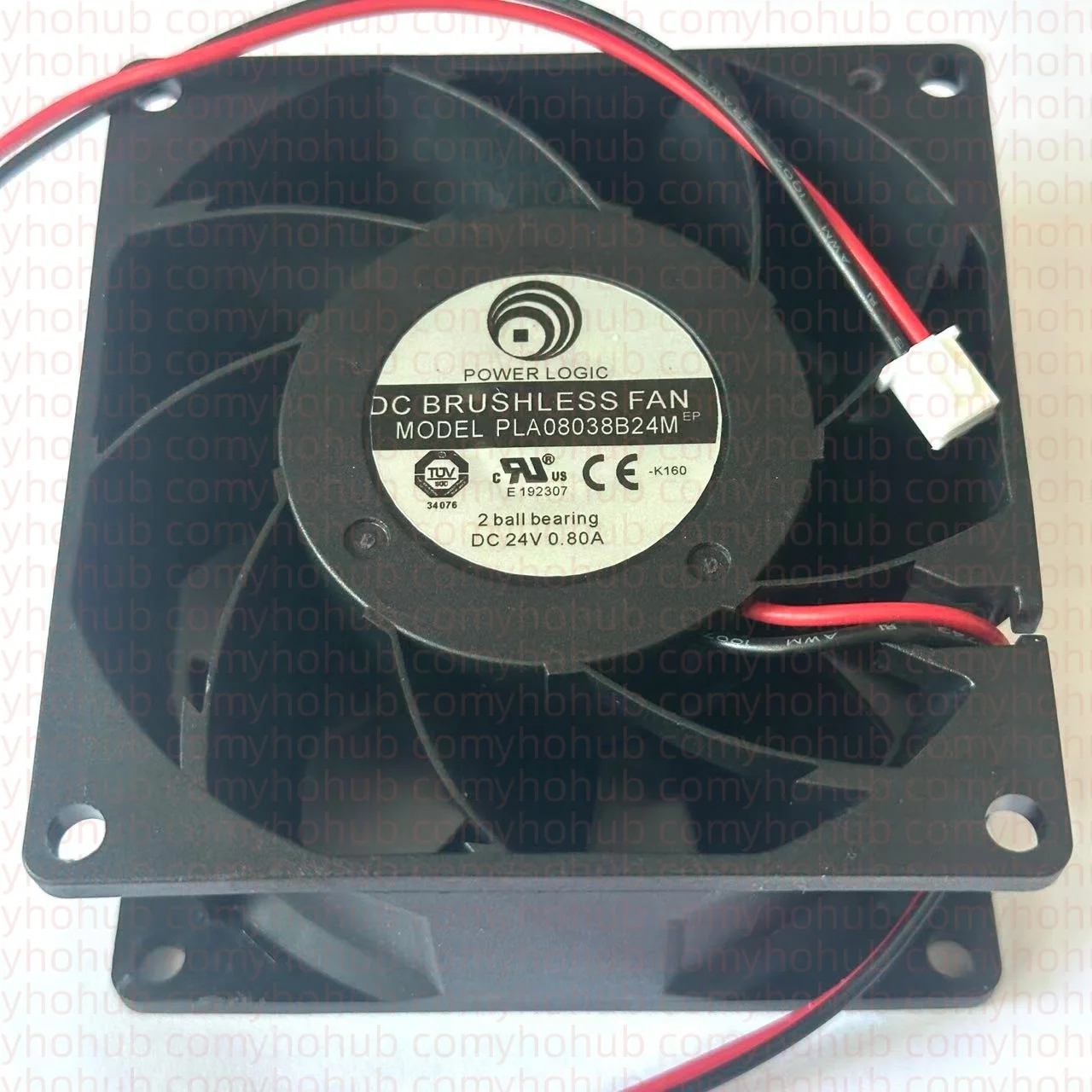 

POWER LOGIC PLA08038B24M DC 24V 0.80A 80x80x38mm 2-Wire Cooling Fan