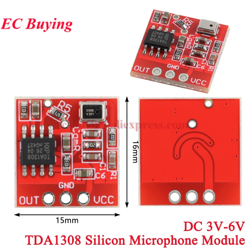 1Pc-10Pcs DC 5V-15V AD828 Stereo Preamp Power Amplifier Board Preamplifier Module TDA1308 3V-6V Headphone Amp Radio Microphone