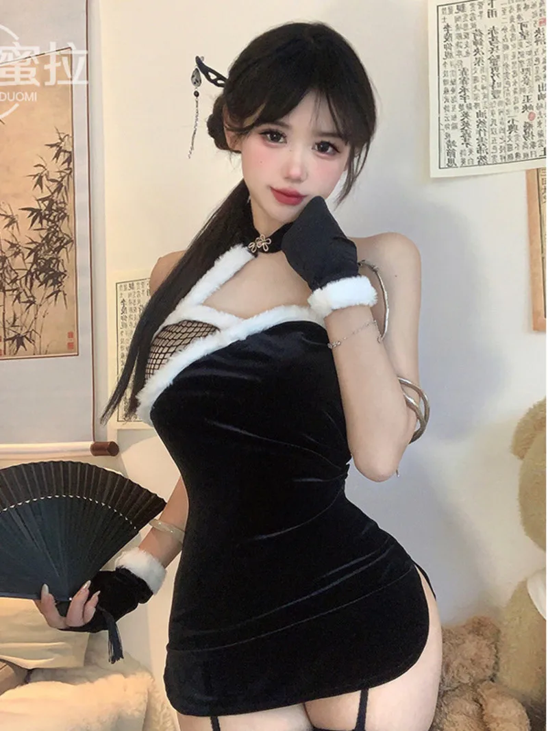 Cheongsam Uniform Clothes Sexy Christmas Clothes Nightclub For Women Dress Elegant Sweet Sexy Fashion Dress 2024 New L8ZG