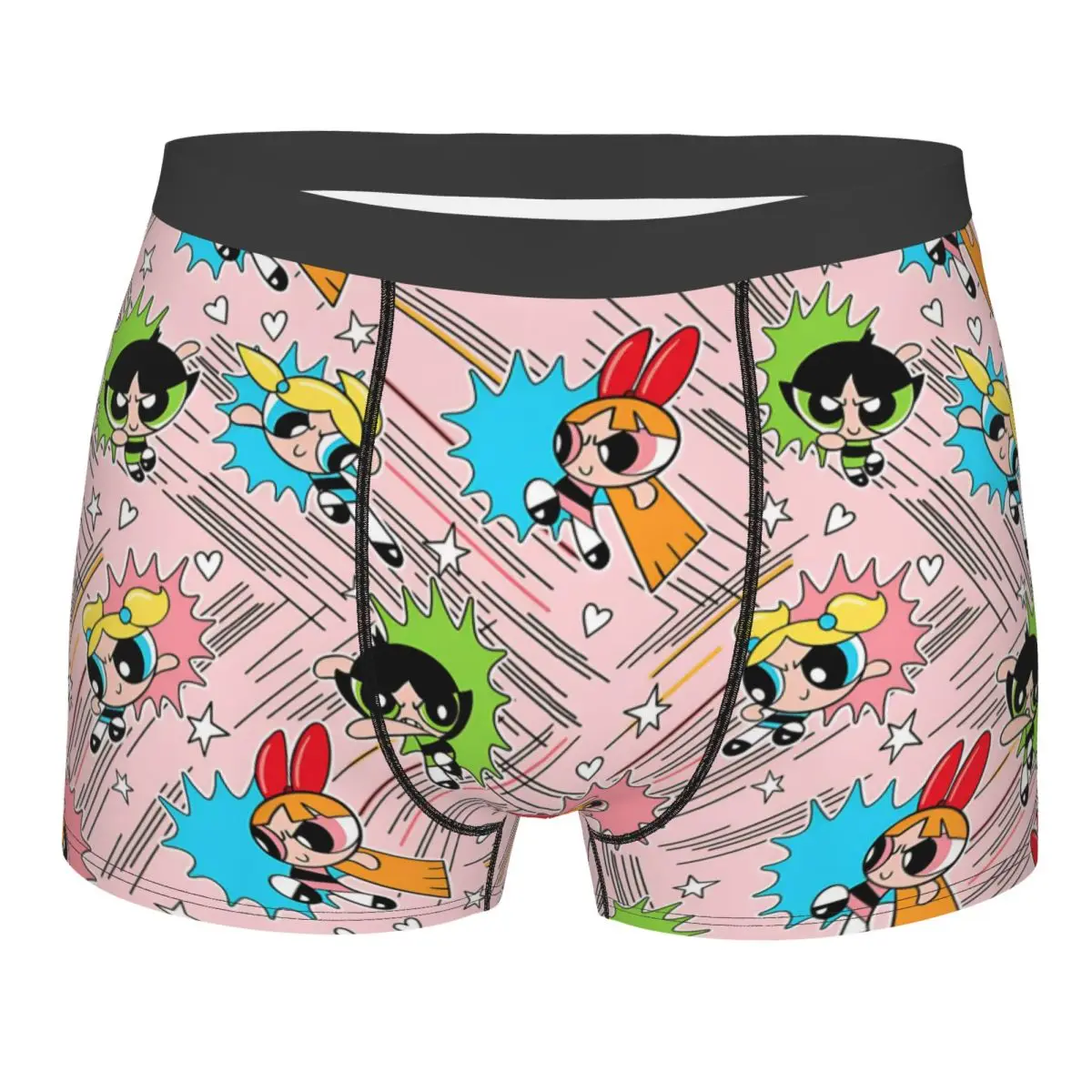 

Мужское нижнее белье с рисунком Powerpuff Girls, трусы-боксеры, мужские эластичные шорты, трусы
