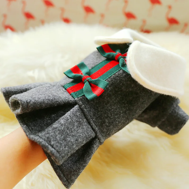 1PC Pet Clothing Autumn/Winter Black College Style Bow Princess Skirt Suitable for Small and Medium sized Dogs