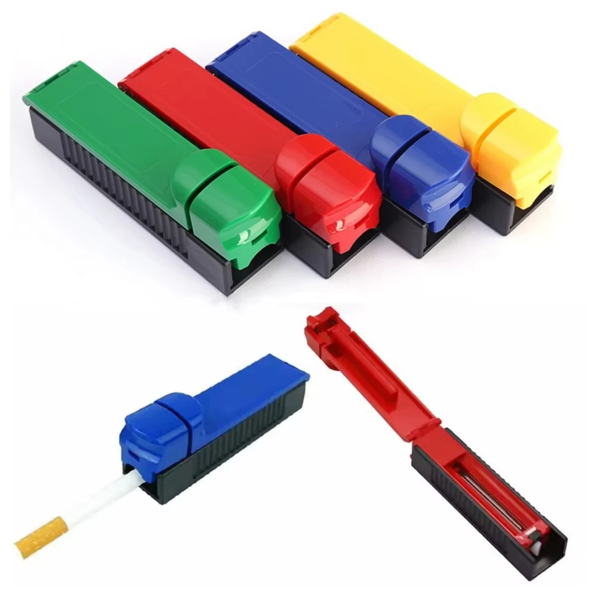 Cigarette Roller Machine Manual Cigarette Tube Rolling Machine Tobacco Smoke Injector Practical Smoking Tool for Home 8mm