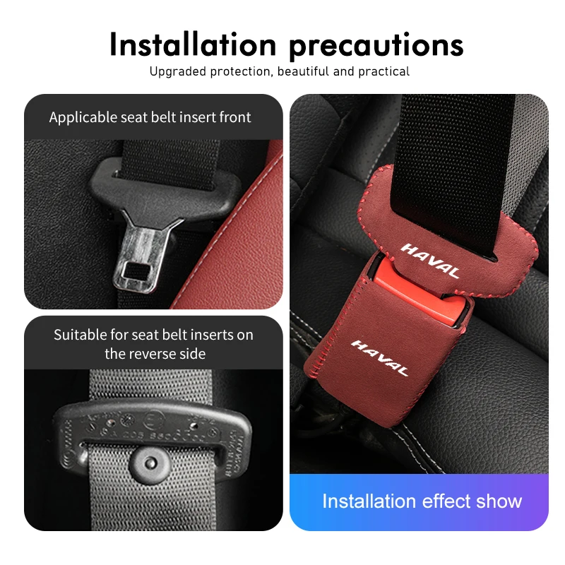 2Pcs Car Seat Belt Buckle Protector Clip Anti-collision Cover For Haval Great Wall Haval Jolion H1 H2 H3 H4 H5 H6 H7 H9 F5 F7