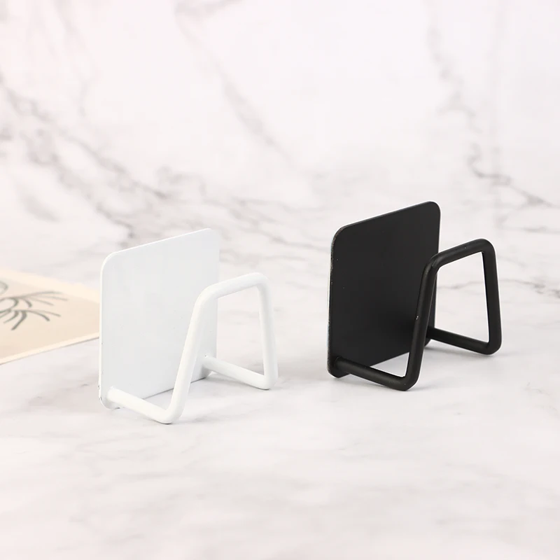 1 Pc Stainless Steel Kitchen Sink Sponge Drainer Self-Stick Rag Bib Kitchen Storage Hanging Rack