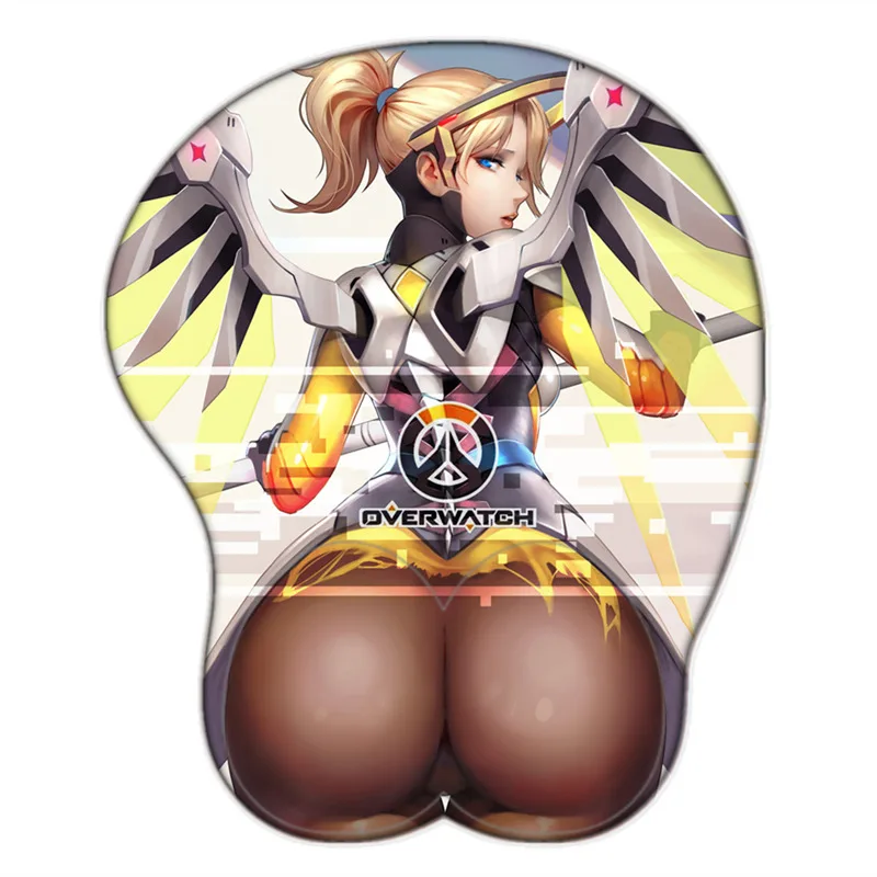 

Big Ass 3D Mouse Pad for Over watch D.Va Mercy Tracer Widowmaker Sexy Girl with Wrist Rest Soft Silicone Anime Desk Mat