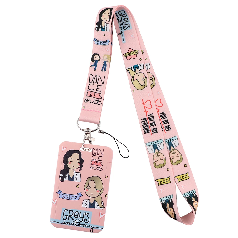 CB1306 Grey's Anatomy Neck Strap Lanyard Cell Phone Strap ID Badge Holder Rope Key Chain Key Rings Doctor Nurse Accessories