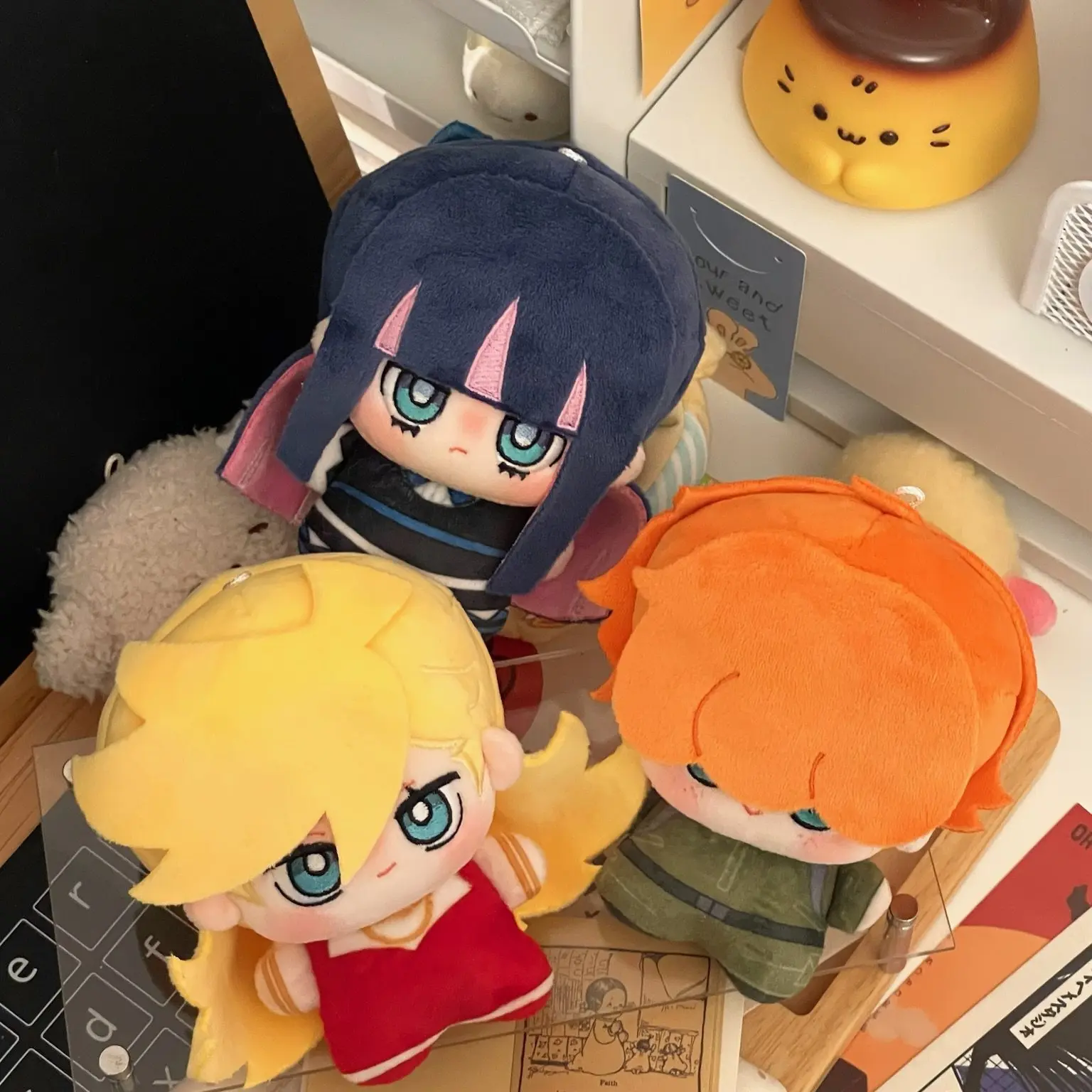 10cm Anime Panty Stocking Cute Q Version Mini Printed Nunu Body Plushie Cosplay Plush Stuffed Cotton Doll Toys Fans Gift