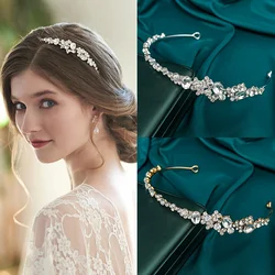 Trendy Bride Headband silver color Rhinestone Crystal Tiara Wedding Crown Princess Tiara Jewelry Bride Wedding Hair Jewelry
