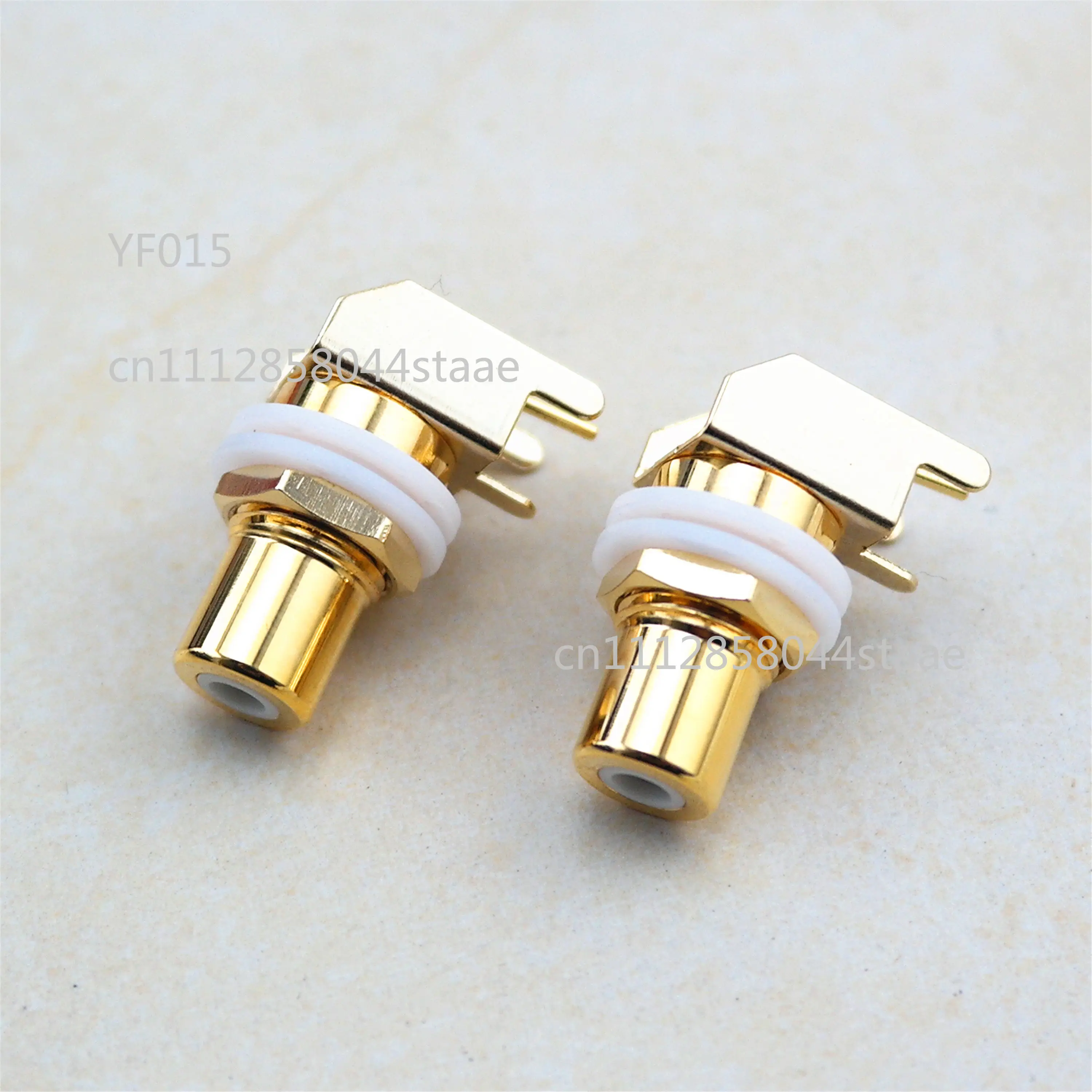 Pure Copper Gold-Plated RCA Socket Right-Angle PCB Mount Audio Connector Terminal