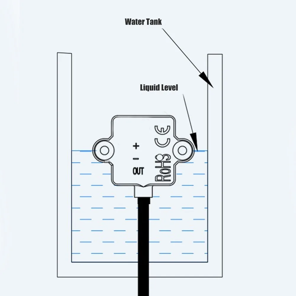 XKC-Y23A-V Non Contact Water Level Sensor 3.3V~5V High Low Level Output Sticker Liquick Level Sensor Liquid Level Sensor