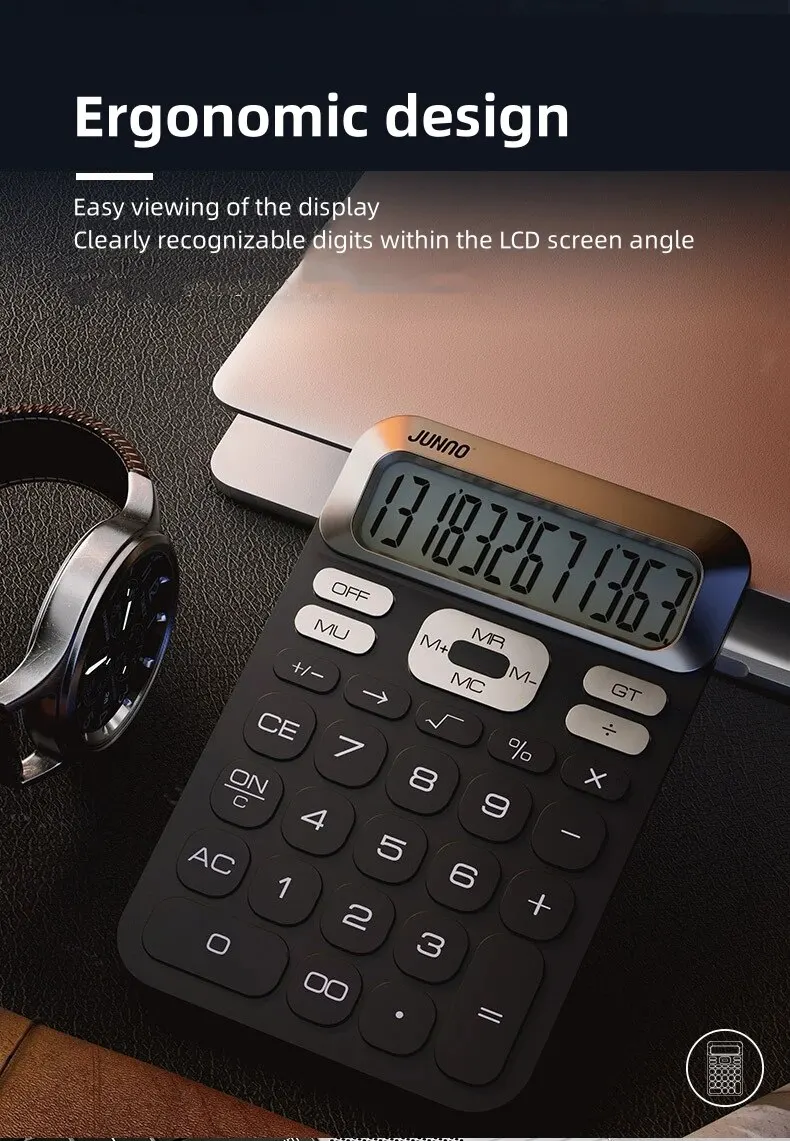 آلة حاسبة مكتبية قياسية ، 12 رقمًا ، نحيف جدًا ، خفيف الوزن ، محمول ، بساطتها ، مكتب ، منزل ، استخدام يومي