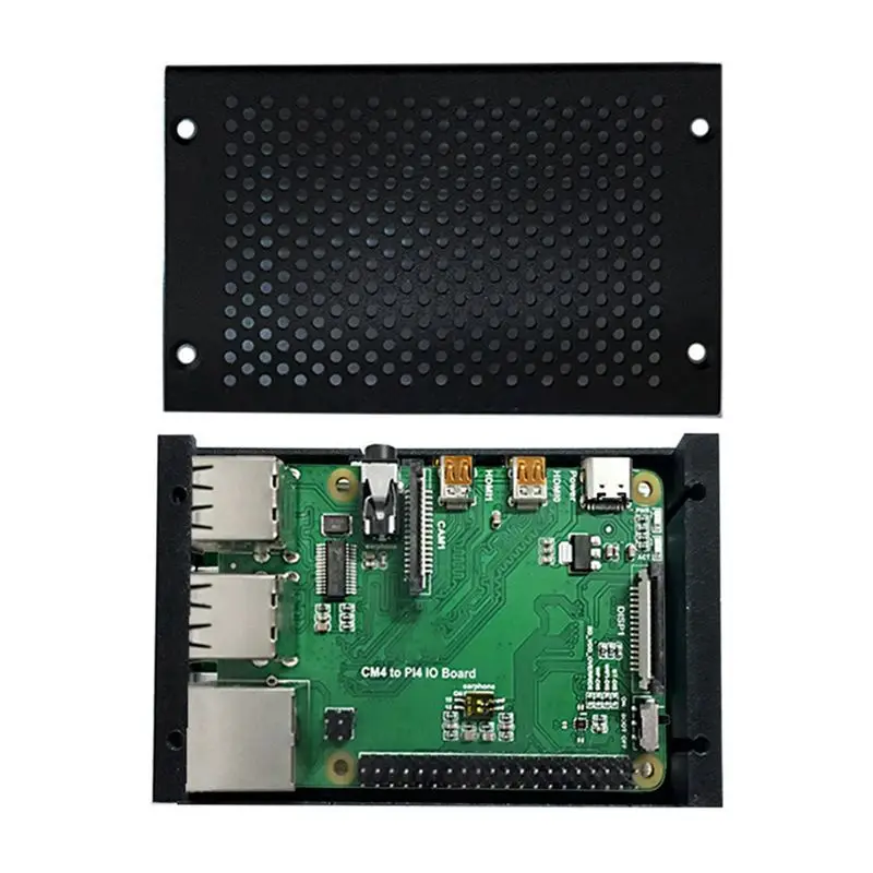 1 Set CM4 To PI4B Adapter Expansion Board +Metal Case+Fan Kit For Raspberry Pie CM4 IO Backplane CM4 To 4B Interface Expansion-A