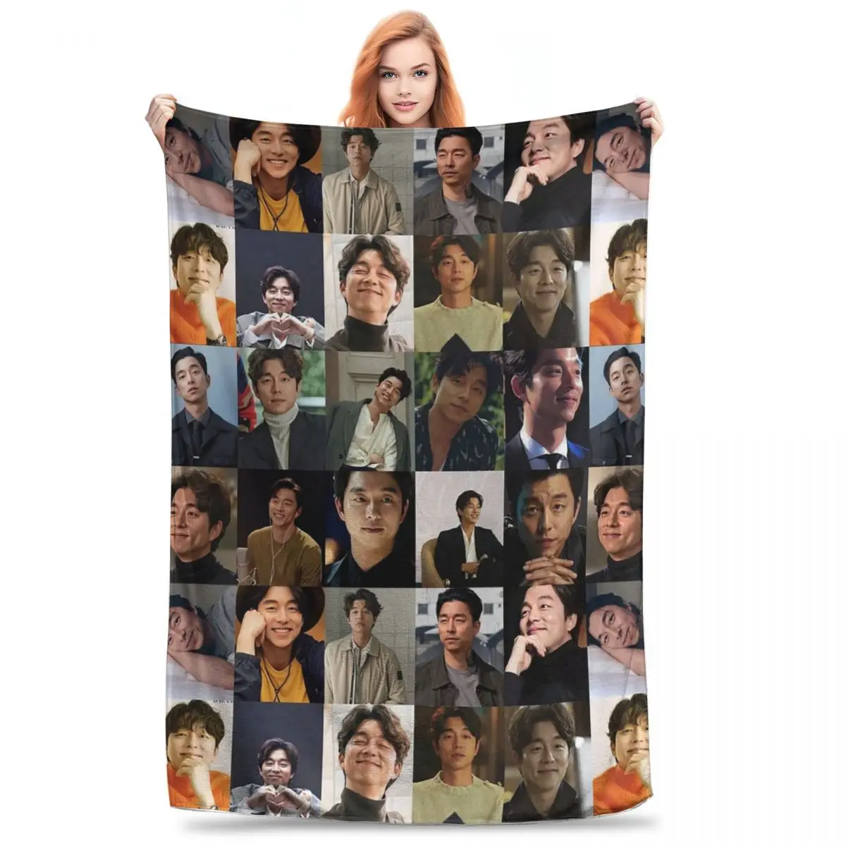 Gong Yoo 1 Blanket Fleece Portable Sofa Throw Blankets For Home Bedroom Office Throws Bedspread Quilt