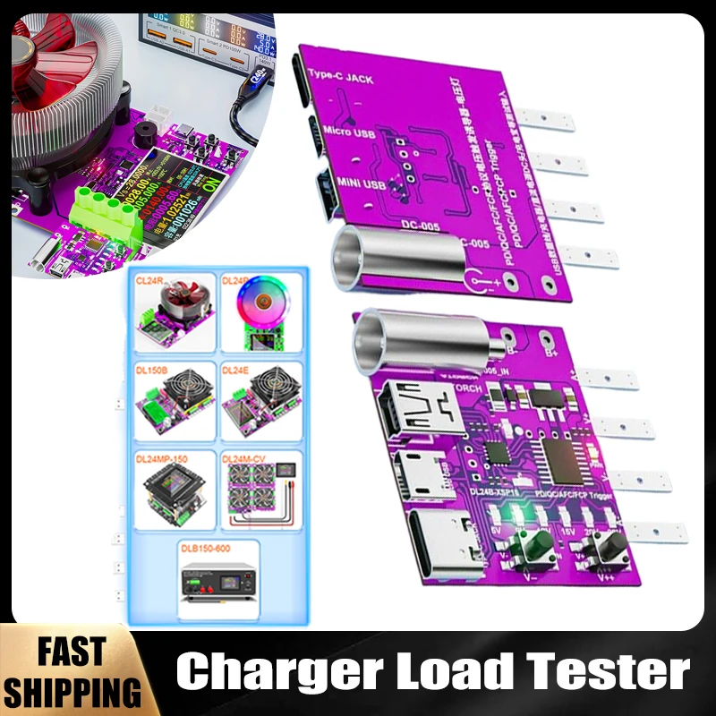 1Pcs Type-C PD3.1 Fast Charging Protocol 4-Wire Test Board Voltage Meter Deceiver 140W Charger Aging Tool For DL24 Load Tester