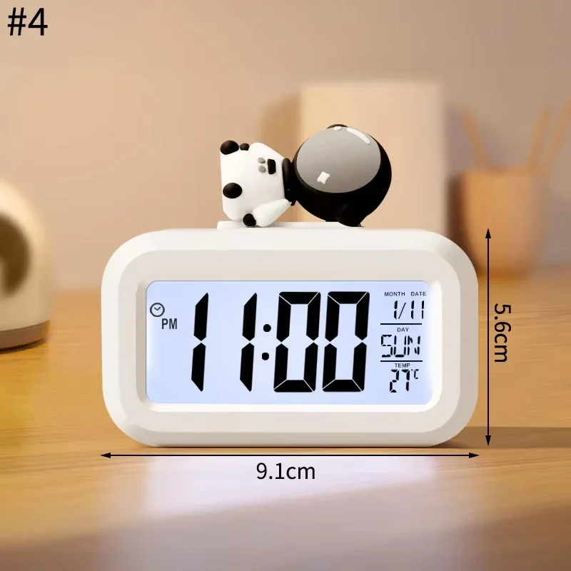 Kawaii LED Digital Clock Cartoon Pig Alarm Clock with Night Light Room Cute Watch Bedroom Bedside Ornaments Cute Rome Decor