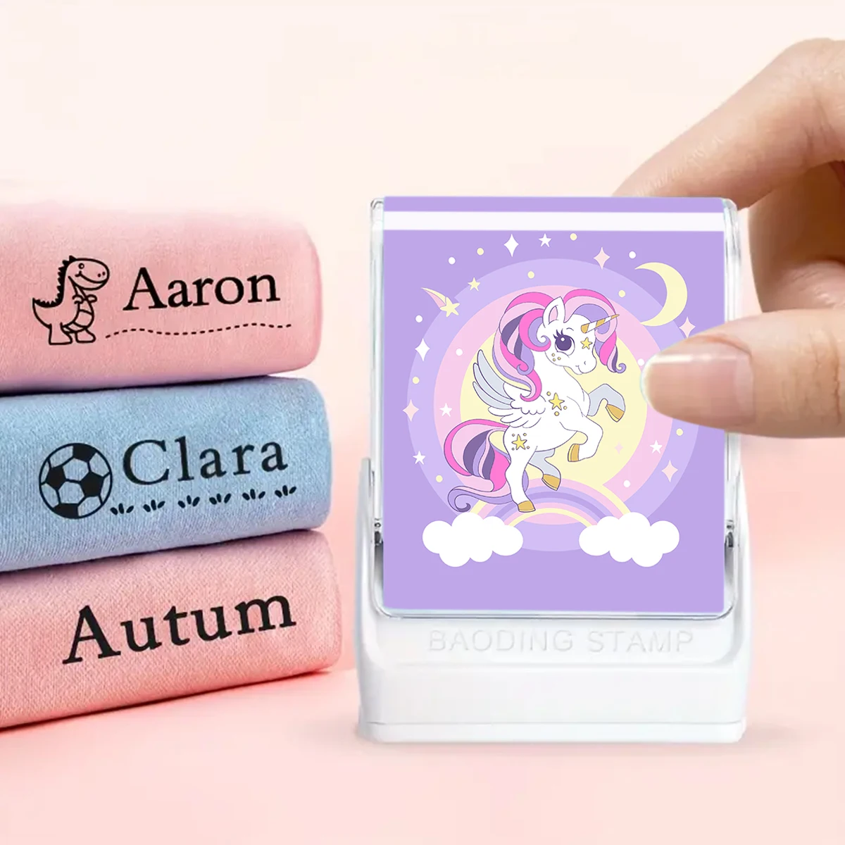 Custom Kids Clothes Stamps, Girls Unicorn Name Stamps, Personalized Waterproof Ink Stamps, School Supplies, Y1