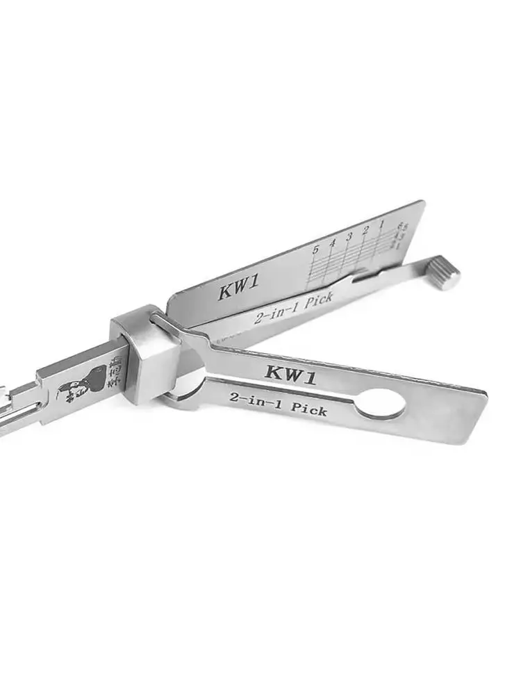 1 Stück Silbernes Schlosserwerkzeug 2-in-1 KW1 Präzisions-Haken- und Pick-Set für Schlüssel, Wartung, Reparatur, Auto-Entriegelung und Ingenieurwesen – Detail 1