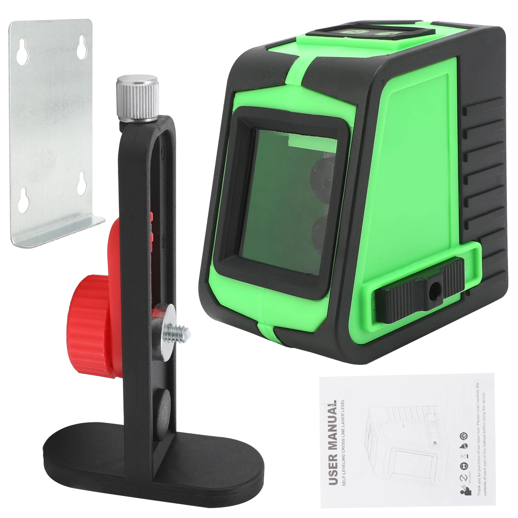 Portable Mini Laser Infrared Level, Green Beam 2-Line High-Precision Self-Leveling Horoscope