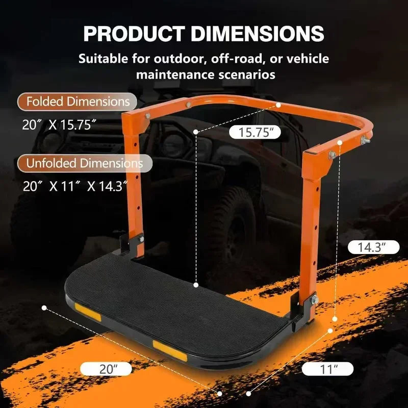 Tyre Climbing Step Platform, Universal Car Tire Foot Pedal, Height Assist Ladder, Sturdy Step Stool for Vehicle Roof Work
