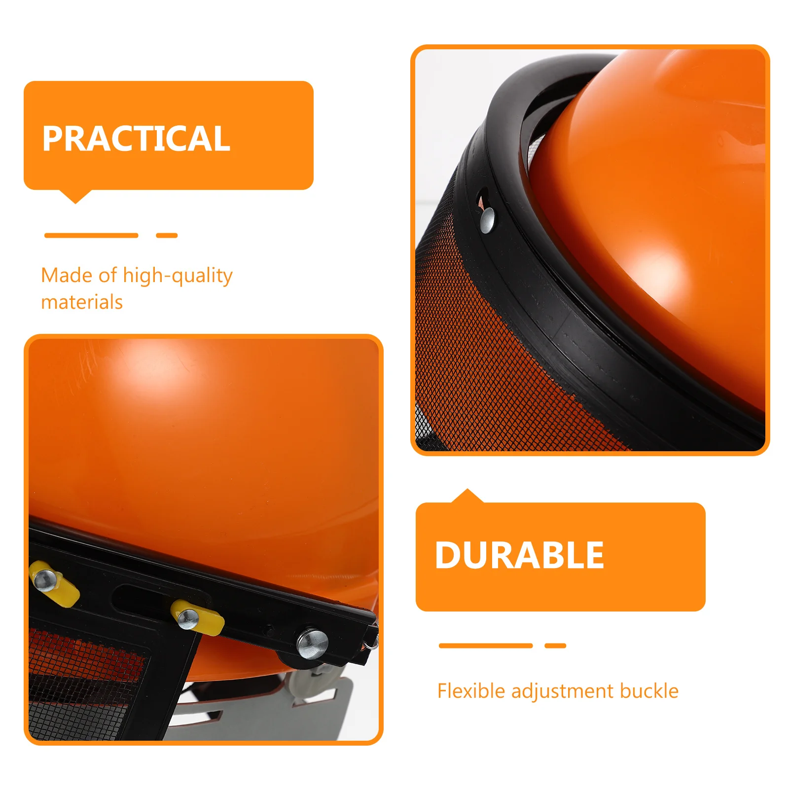 

1Pcs Lawn Mower Protective Wide Design Metal Mesh Guard Comfortable Sponge Cushion Adjustable Gardener Safety Hat Orange