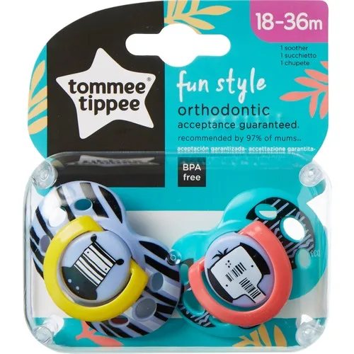 تومي تيبي متعة مصاصة 18 - 36 شهر 2 قطعة-منقوشة