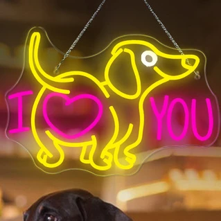 

Dachshund I Love You Neon Signs Custom Club Party Decoration Gift 5/12V USB Power For Bedroom Wall Art Decor Neon LED Light
