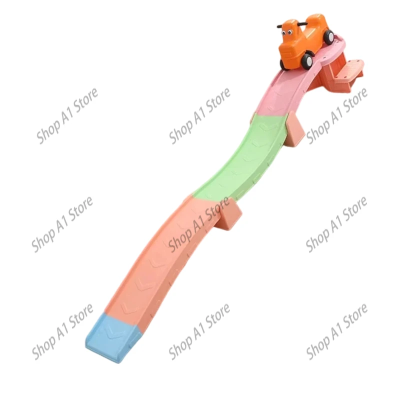 Plastic Toy Roller Coaster with Sliding Car - Fun Amusement Ride for Kids