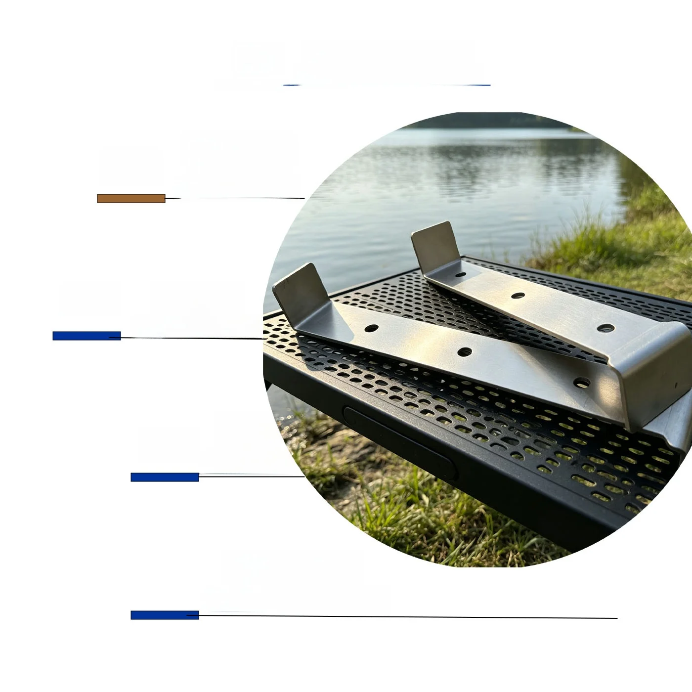 Stainless Steel Fishing Platform Rod Bag Net Holder Extension Bracket Modification Accessory Outdoor Camping Travel Gear
