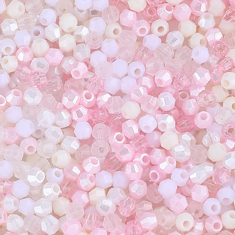 500 Stück 4mm Acrylperlen in verschiedenen Farben, winzige facettierte lose Abstandsperlen für DIY-Armbänder, Halsketten, Schmuckherstellung, Bastelzubehör – Detail 10