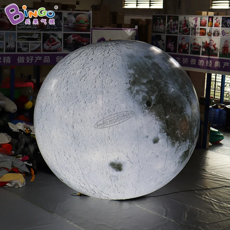 Giant Inflatable Moon Ball With LED Lights For Event Party Show Stage Decoration Advertising Hanging Blow Up Planet Balloon Toys