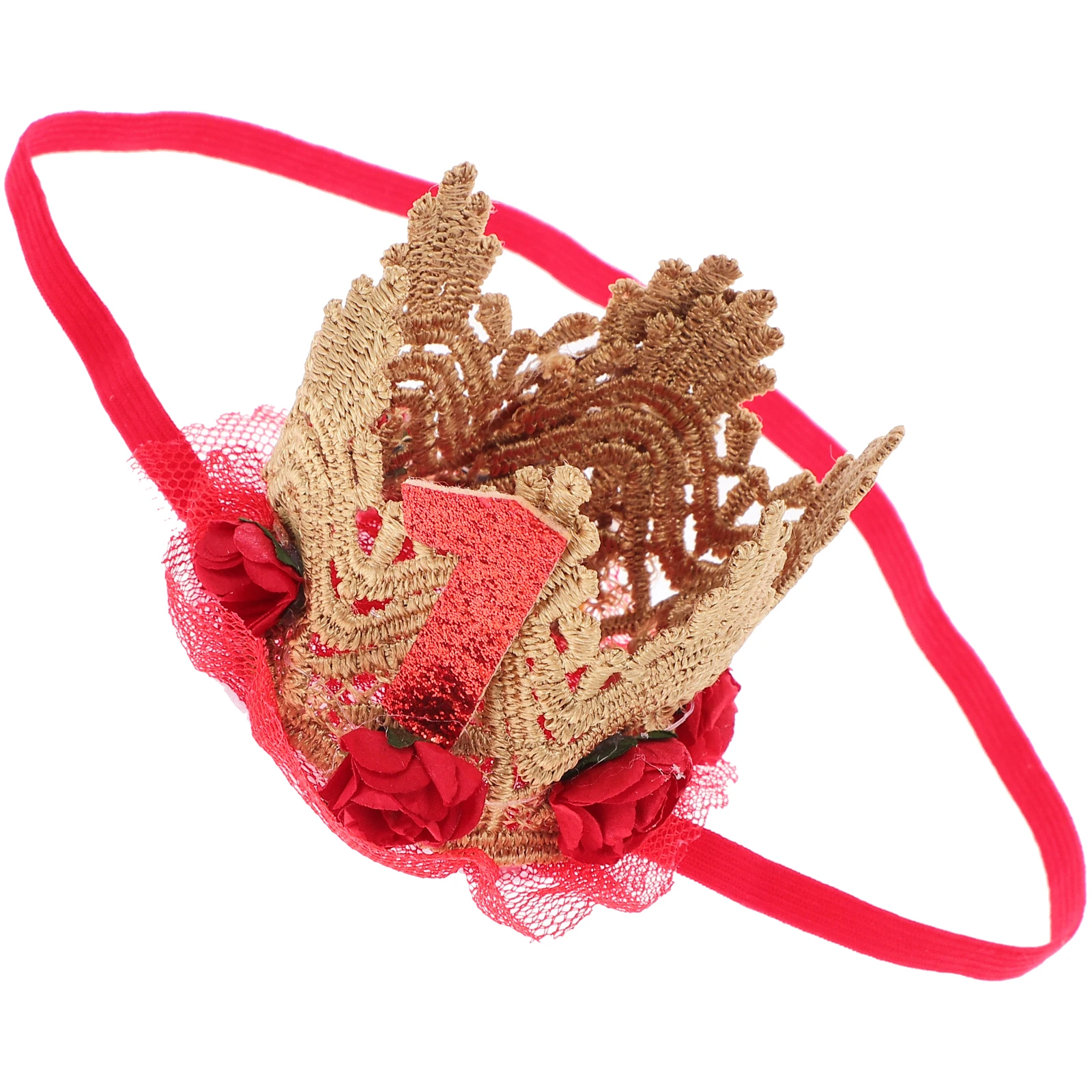 

1st Birthday Hat Red Round Corner Photo Props Baby Decorations Stylish Crown Cap Toddler Party Hats Accessories