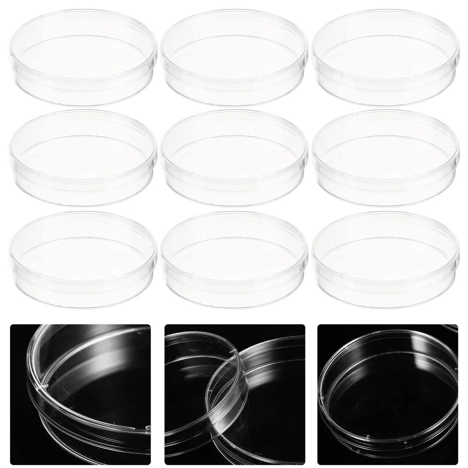 

30 Pcs Culture Plate Tissue Dish Dishes with Lids for Science Laboratory Petri Food Containers Plastic Plates Cover Clear