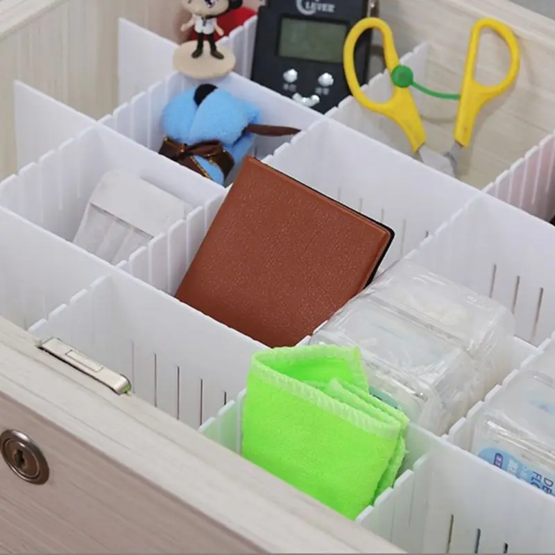 فواصل الأدراج، منظمات مقسم الأدراج 5 قطع DIY شبكة بلاستيكية قابلة للتعديل