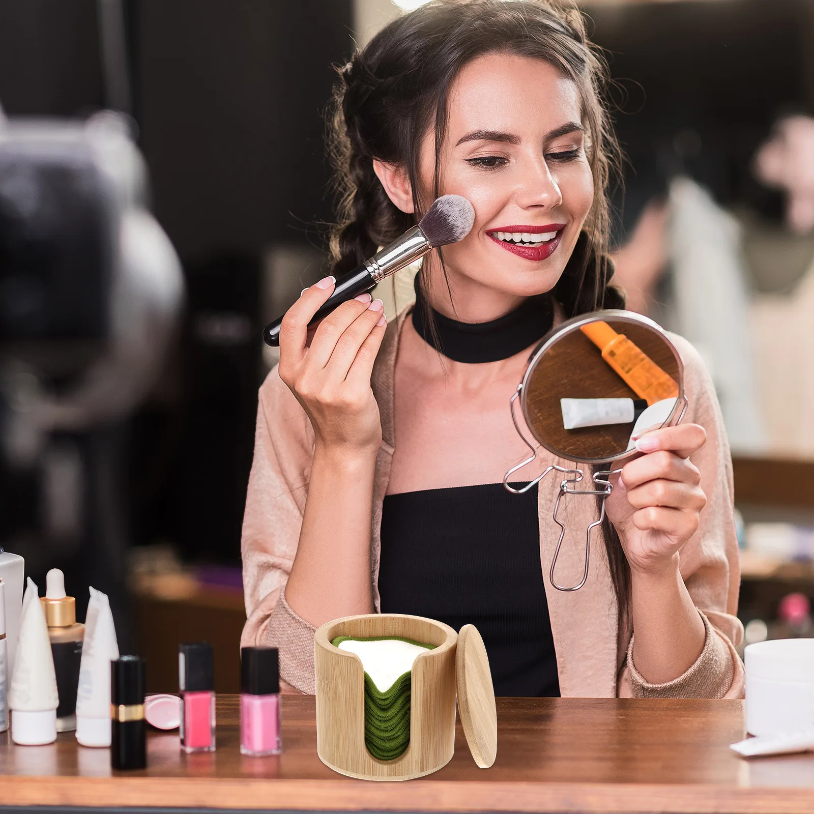 1Set Make-Up Entferner Pads Wiederverwendbare Reinigung Puff Kompakte Make-Up Entfernung Werkzeug Lagerung Tasche für Reisen Heimgebrauch