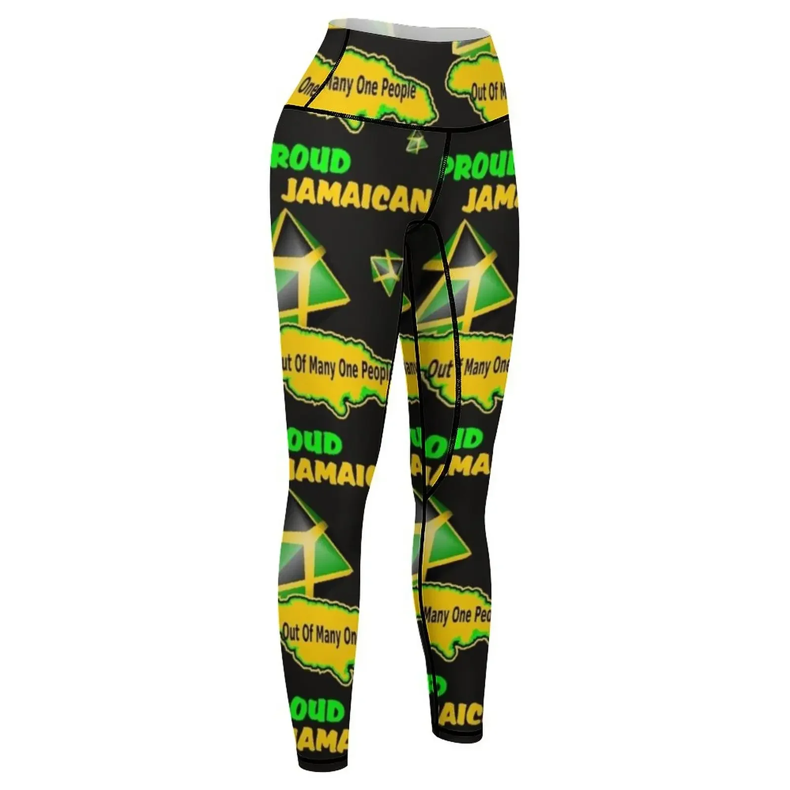 Jamaican Motto, Map and Flag Leggings gym clothing trousers push up tights for sporty woman gym Womens Leggings view 6