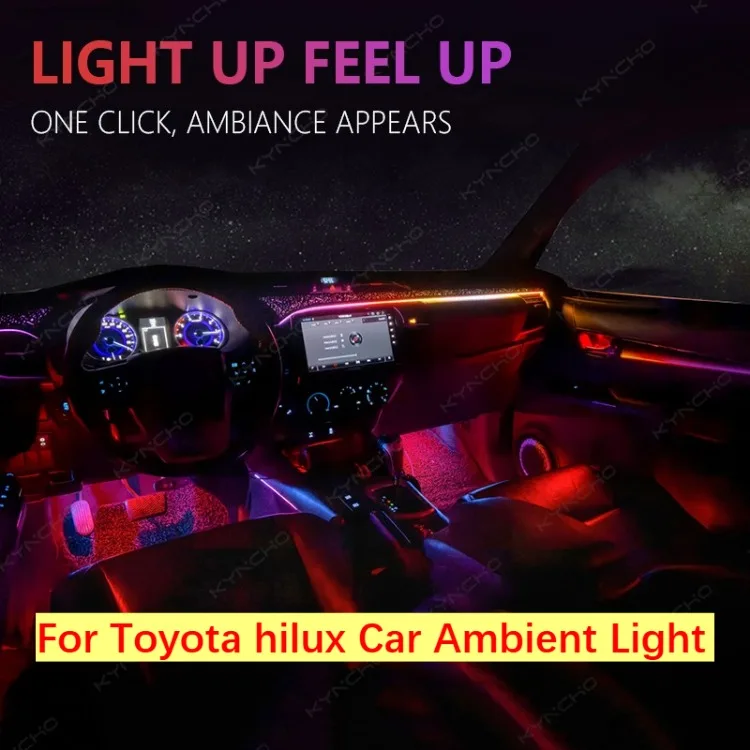 For Toyota Hilux GR Sport for Hilux Revo 64 Color Symphony LED Car Ambient Light