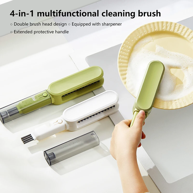 U-shaped Knife Cleaner Hand Protection Blade Special Brush Four-in-one Kitchen Tableware Chopsticks Knife And Fork Clean Brush