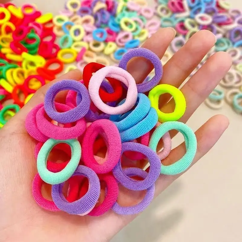 500pcs Colorful Mini Rubber Hairbands Women Girls Ealstic Headwear Ties Basic Nylon Ponytail Holder Scrunchie Accessories