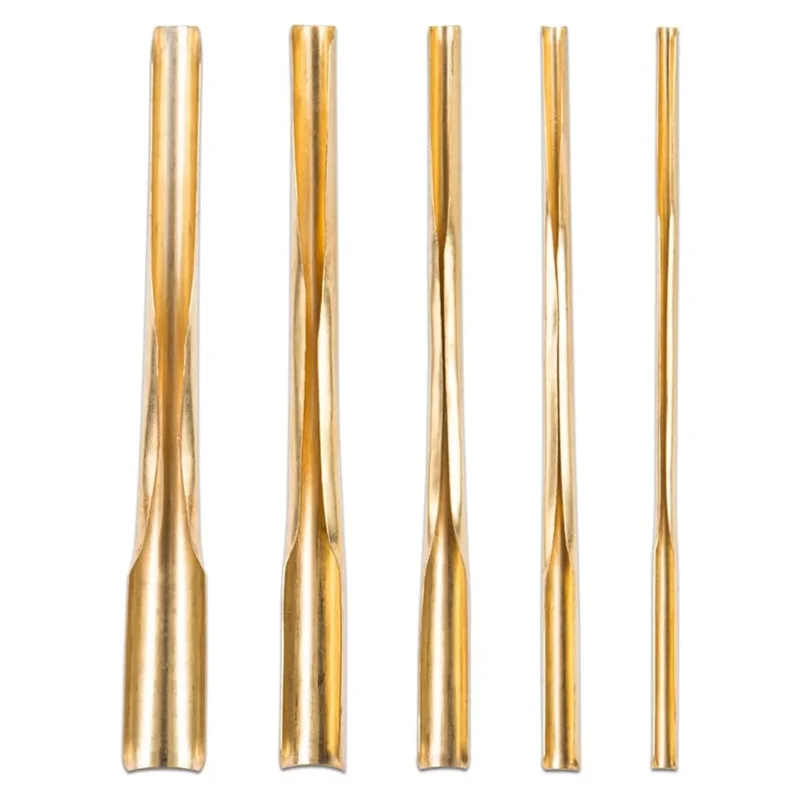 YWDZ-5Pcs/Set Practical Brass Clay Hole Cutters Wear Resistant  Punch Tools Slotting Sculpting Set For Pottery Carving view 3