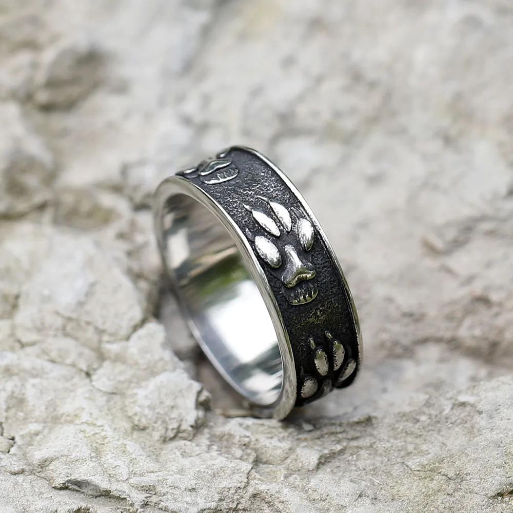 خاتم من الفولاذ المقاوم للصدأ للرجال ، خاتم فايكنغ دب باو ، هدايا مجوهرات حيوانات ، مراهقون ، موضة ، جديد ، شحن مجاني ، 316L