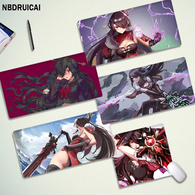 NBDRUICAI Genshin Impact Beidou Beautiful Laptop Gaming Mice Mousepad Size For Gameing World Of Tanks CS GO Zelda