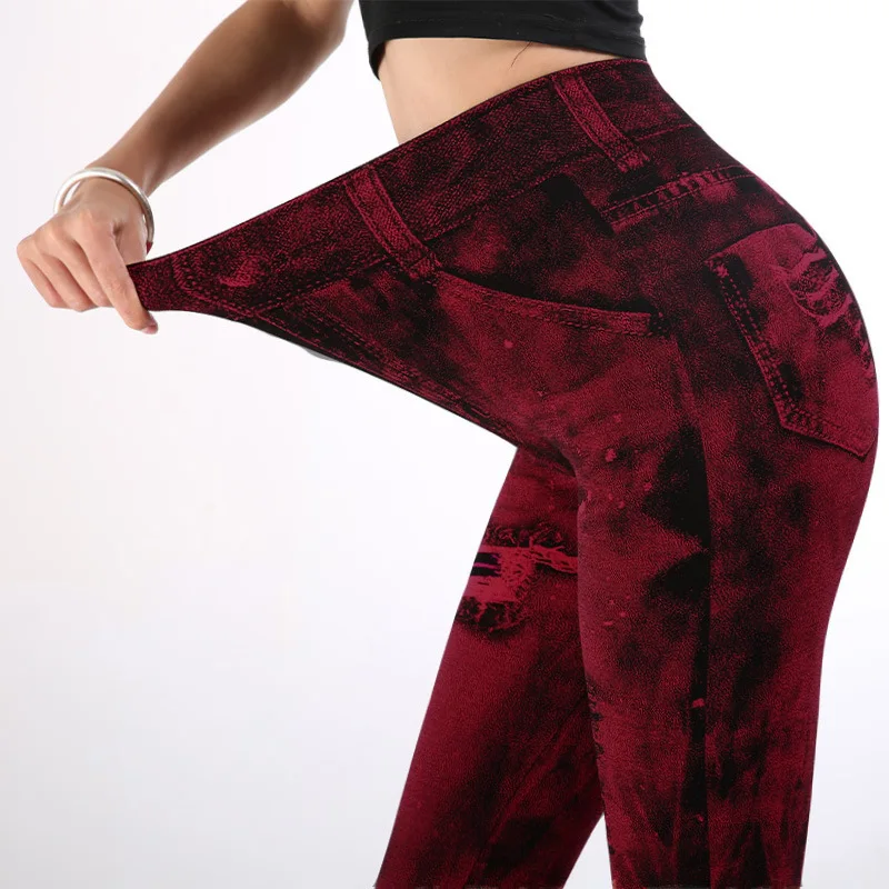 Xxl 3XL Vrouwen 2022 Nieuwe Grote Leggings Panty Rood Groen En Blauw Sexy Been Multicolor Hip Capri Ontwerp Broek Promotie prijs