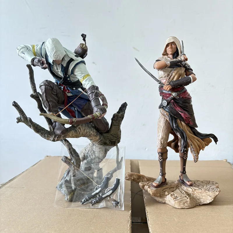 

Assassins Creed Bayek Altair The Legendary Connor Aya Action Figura Apple of Eden Statue Movie Character Collectible Toys 28CM