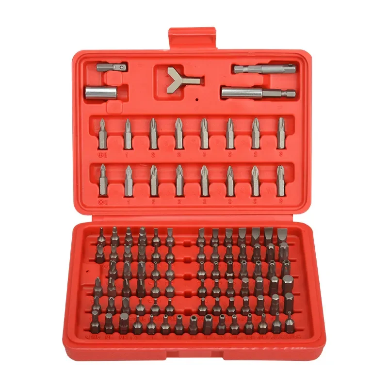 100Pcs Screwdriver Bit Set Hex Slotted Phillips Head Driver Bits Kit for Home Repair Tools