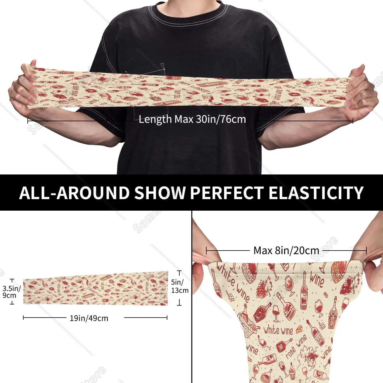 Red Wine Cooling Sleeves for Unsex, Arm Sleeves, UV Sun Protection Sleeve to Cover with Silicone Anti-Slip