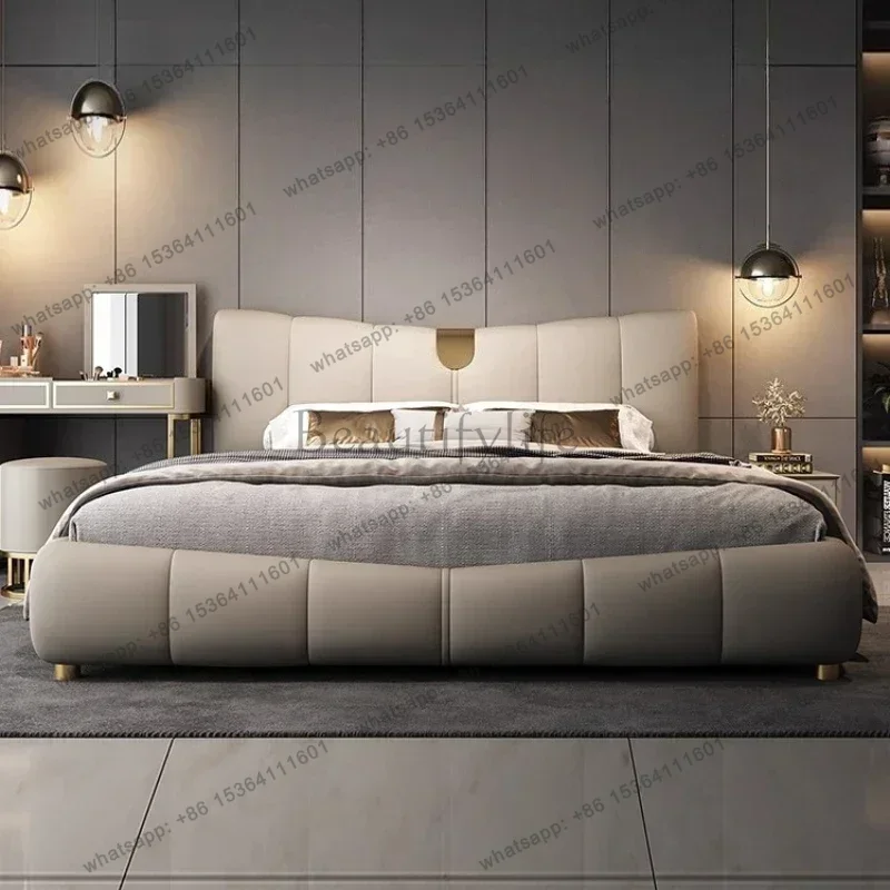 FG Home Double Beds King Size Bed Frames With Head Board 180x200cm Furniture For Home Full Size Bed Full Marriage Bedrooms Luxur
