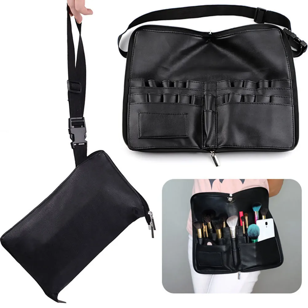 

24pcs 24 Tubes Waist Bag Pu Makeup Organizer 4 Pockets Portable Travel Brush Storage Pouch For Women Cosmetics