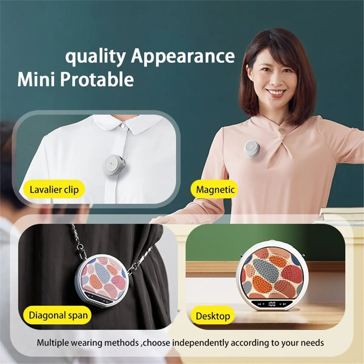 newA10R Wireless Voice Amplifier with BT 5.4 Portable Lavalier Microphone Noise Reduction for Teaching, Meeting, Speeches