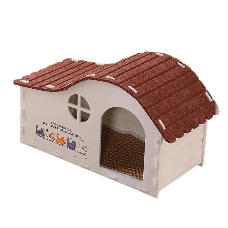 Cueva de fieltro para gatos y perros: nido semicerrado todo el año